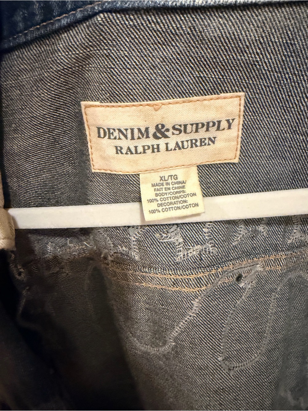 Vintage Ralph Lauren Acid-Wash Denim Jacket with Eagle Shield Patch - Picture 5 of 5